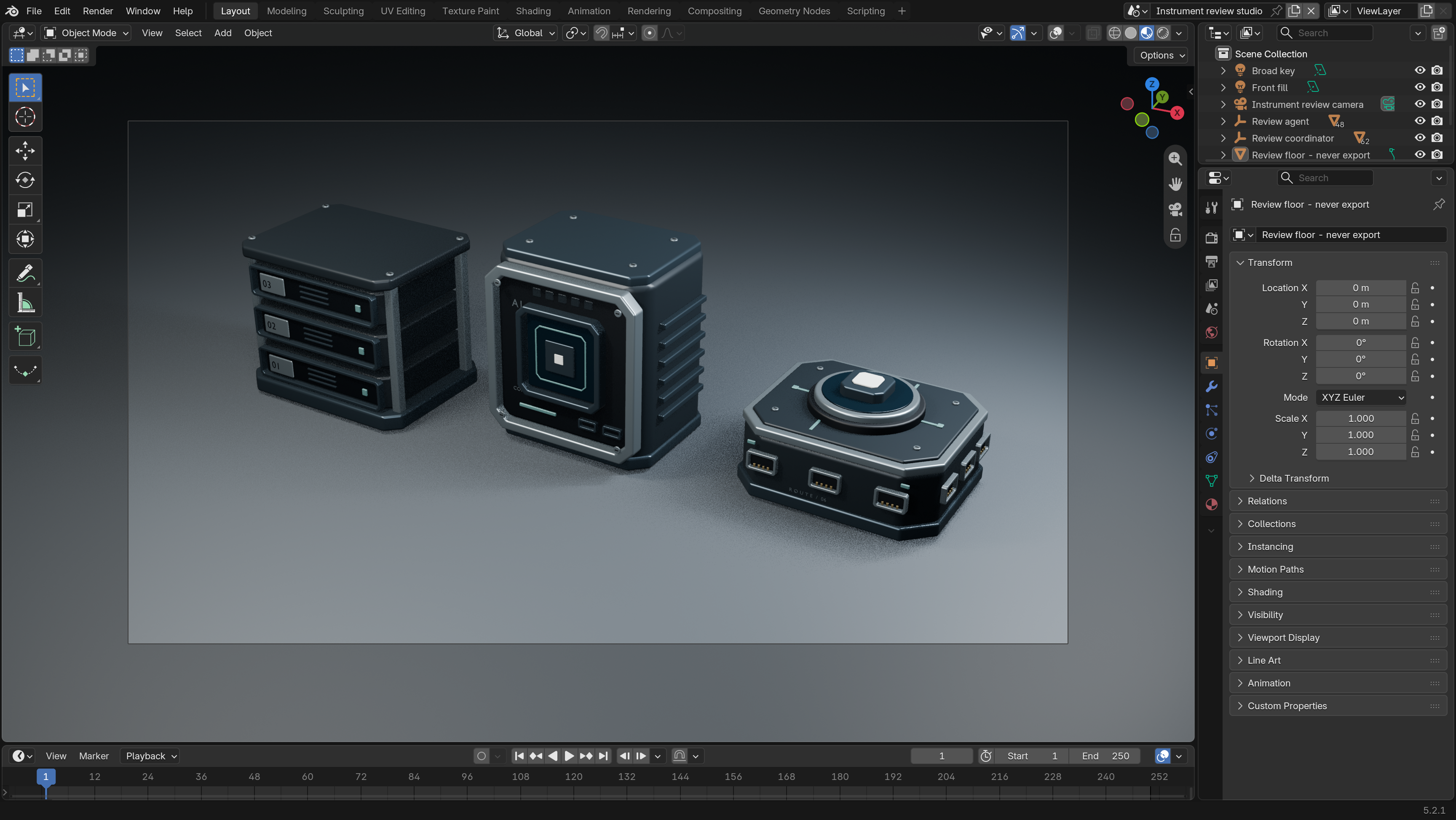 Archive cartridges added beside the compute and routing models in the visible Blender editor.
